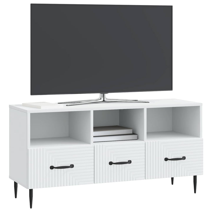 TV-skab med skuffe Hvid 102 x 34,5 x 50 cm Konstrueret træ