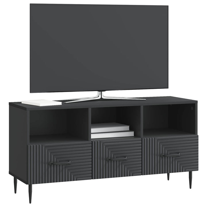 TV-skab med skuffe Sort 102 x 34,5 x 50 cm Konstrueret træ
