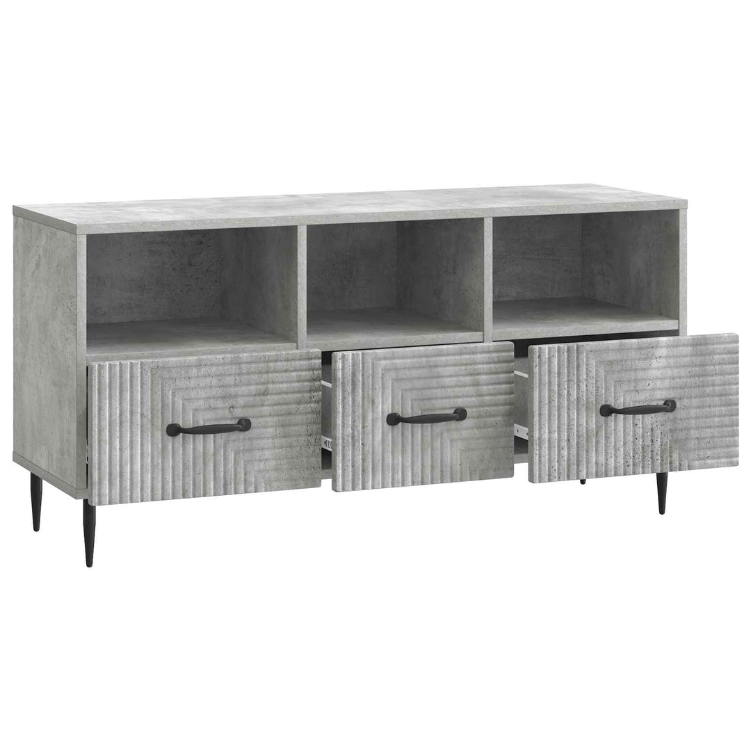 TV-skab med skuffe Betongrå 102 x 34,5 x 50 cm Konstrueret træ