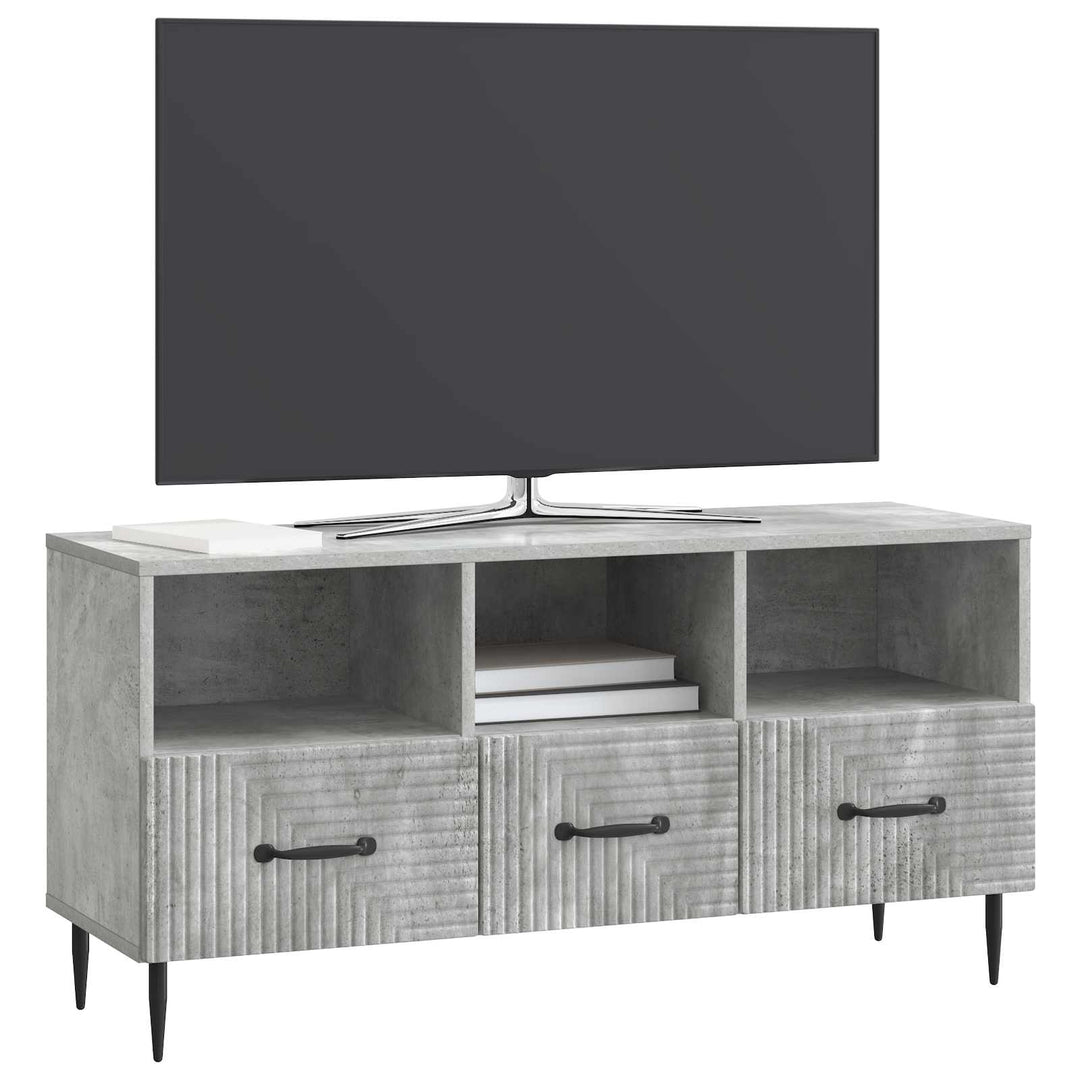 TV-skab med skuffe Betongrå 102 x 34,5 x 50 cm Konstrueret træ