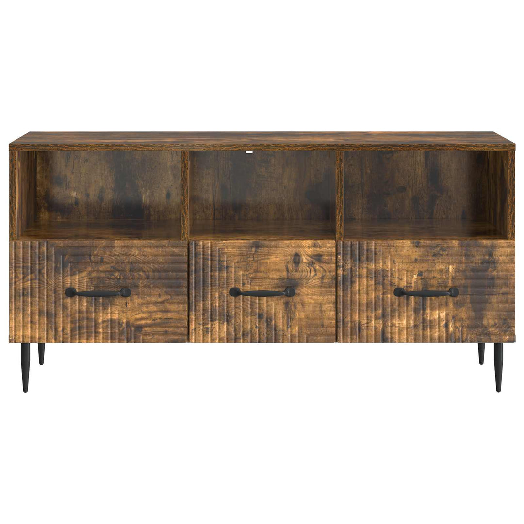 TV-skab med skuffe Røget eg 102 x 34,5 x 50 cm Konstrueret træ