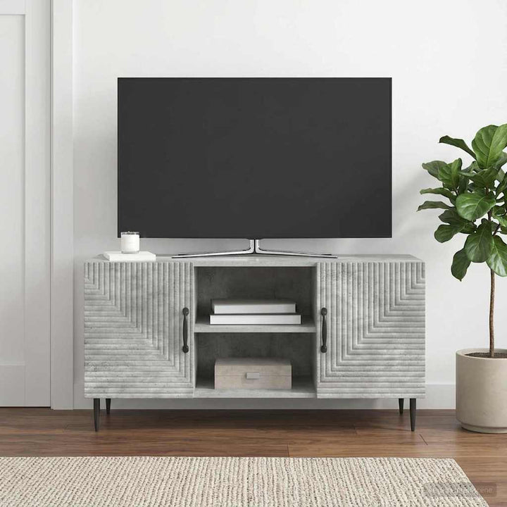 TV-skab Betongrå 102 x 34,5 x 50 cm Konstrueret træ
