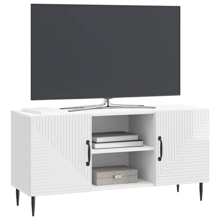 TV-skab Hvid højglans 102 x 34,5 x 50 cm Konstrueret træ