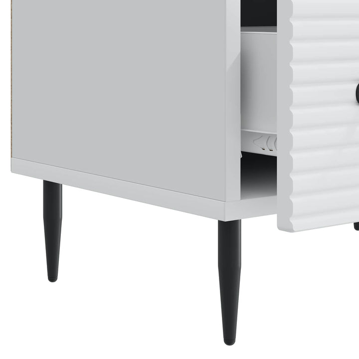 TV-skab med skuffe Hvid 147 x 34,5 x 30 cm Konstrueret træ
