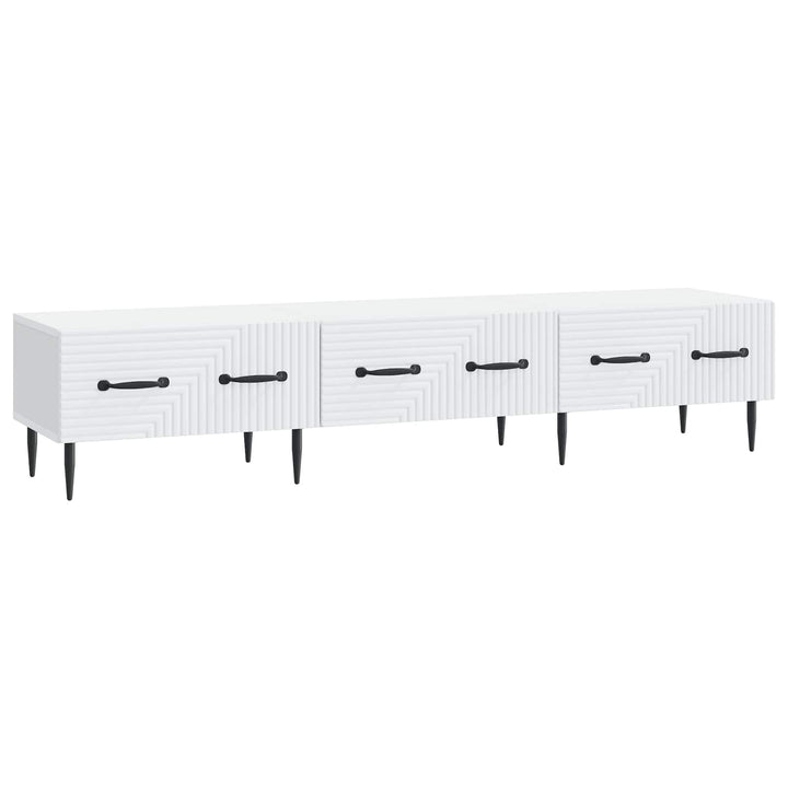 TV-skab med skuffe Hvid 147 x 34,5 x 30 cm Konstrueret træ