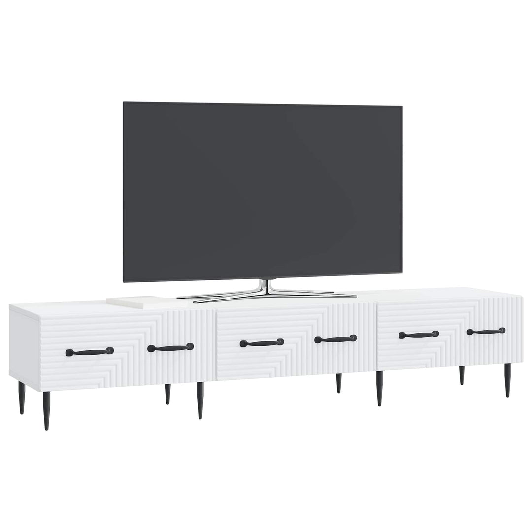 TV-skab med skuffe Hvid 147 x 34,5 x 30 cm Konstrueret træ