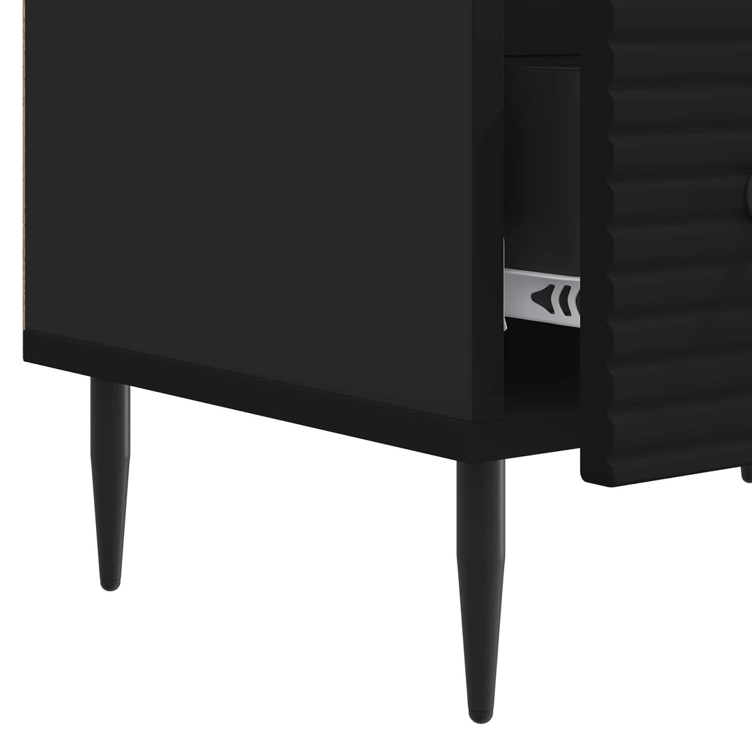 TV-skab med skuffe Sort 147 x 34,5 x 30 cm Konstrueret træ