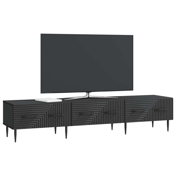 TV-skab med skuffe Sort 147 x 34,5 x 30 cm Konstrueret træ