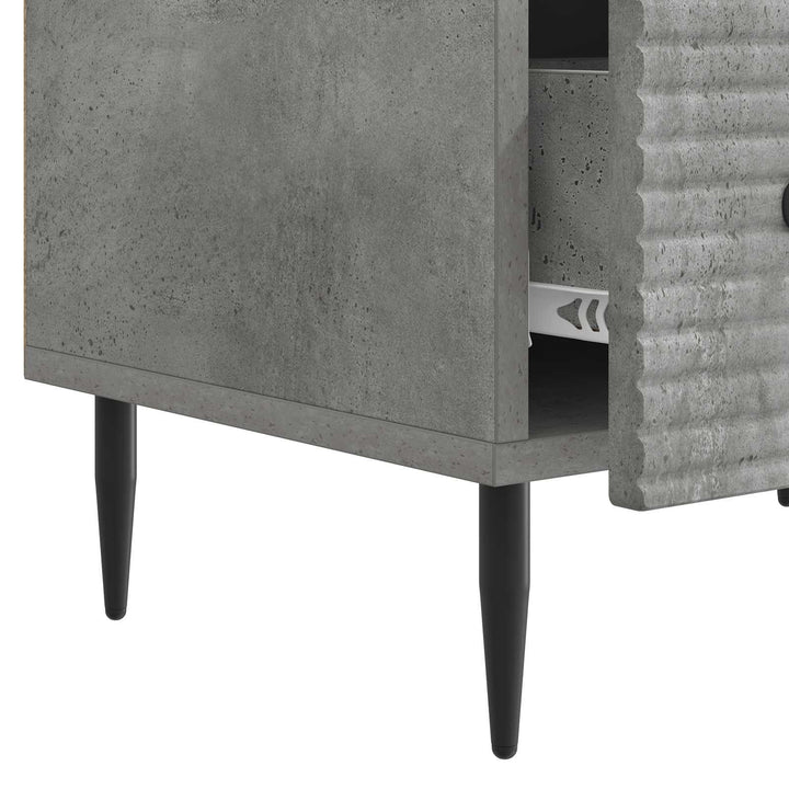 TV-skab med skuffe Betongrå 147 x 34,5 x 30 cm Konstrueret træ