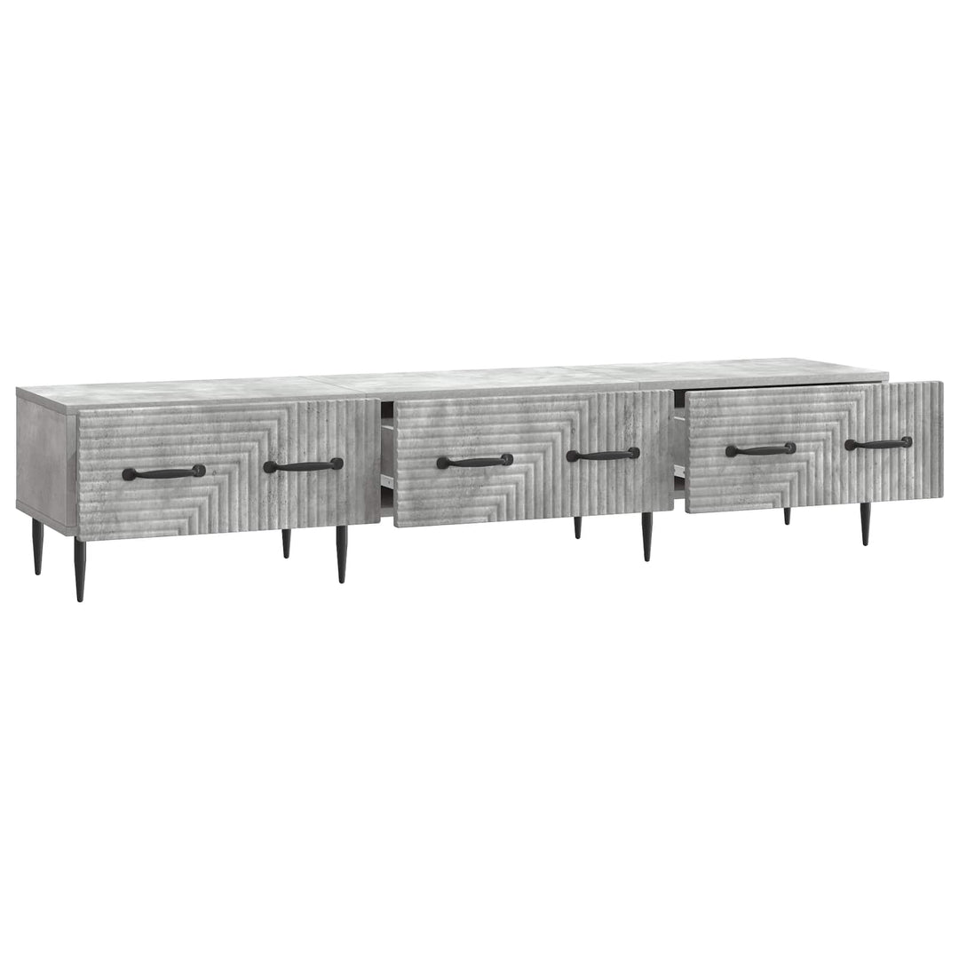 TV-skab med skuffe Betongrå 147 x 34,5 x 30 cm Konstrueret træ