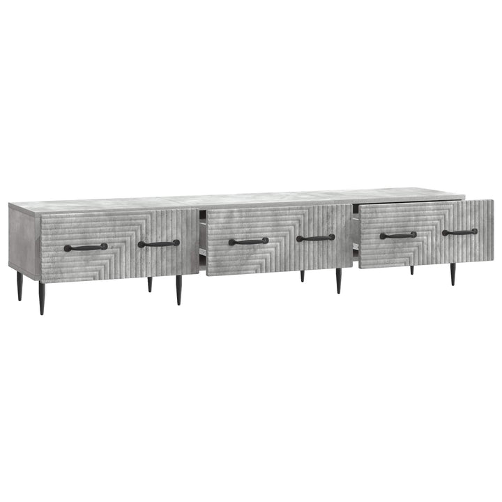 TV-skab med skuffe Betongrå 147 x 34,5 x 30 cm Konstrueret træ