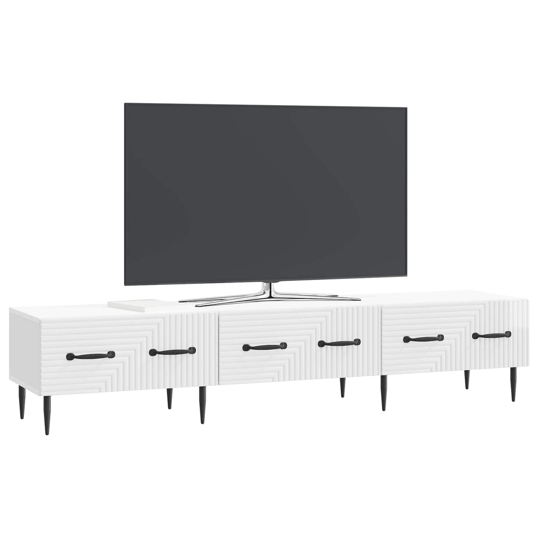 TV-skab Hvid højglans 147 x 34,5 x 30 cm Konstrueret træ