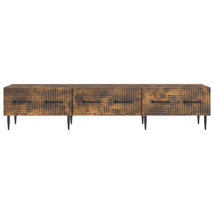 TV-skab med skuffe Røget eg 147 x 34,5 x 30 cm Konstrueret træ