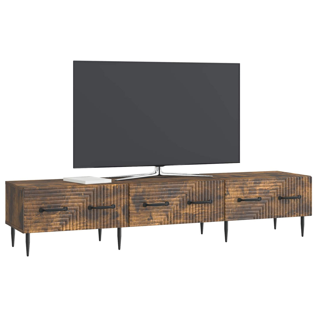 TV-skab med skuffe Røget eg 147 x 34,5 x 30 cm Konstrueret træ