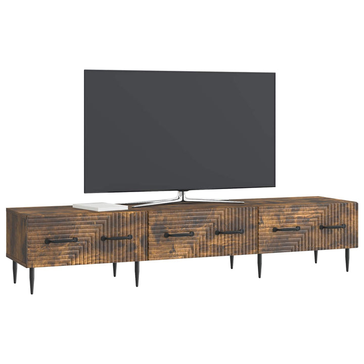 TV-skab med skuffe Røget eg 147 x 34,5 x 30 cm Konstrueret træ