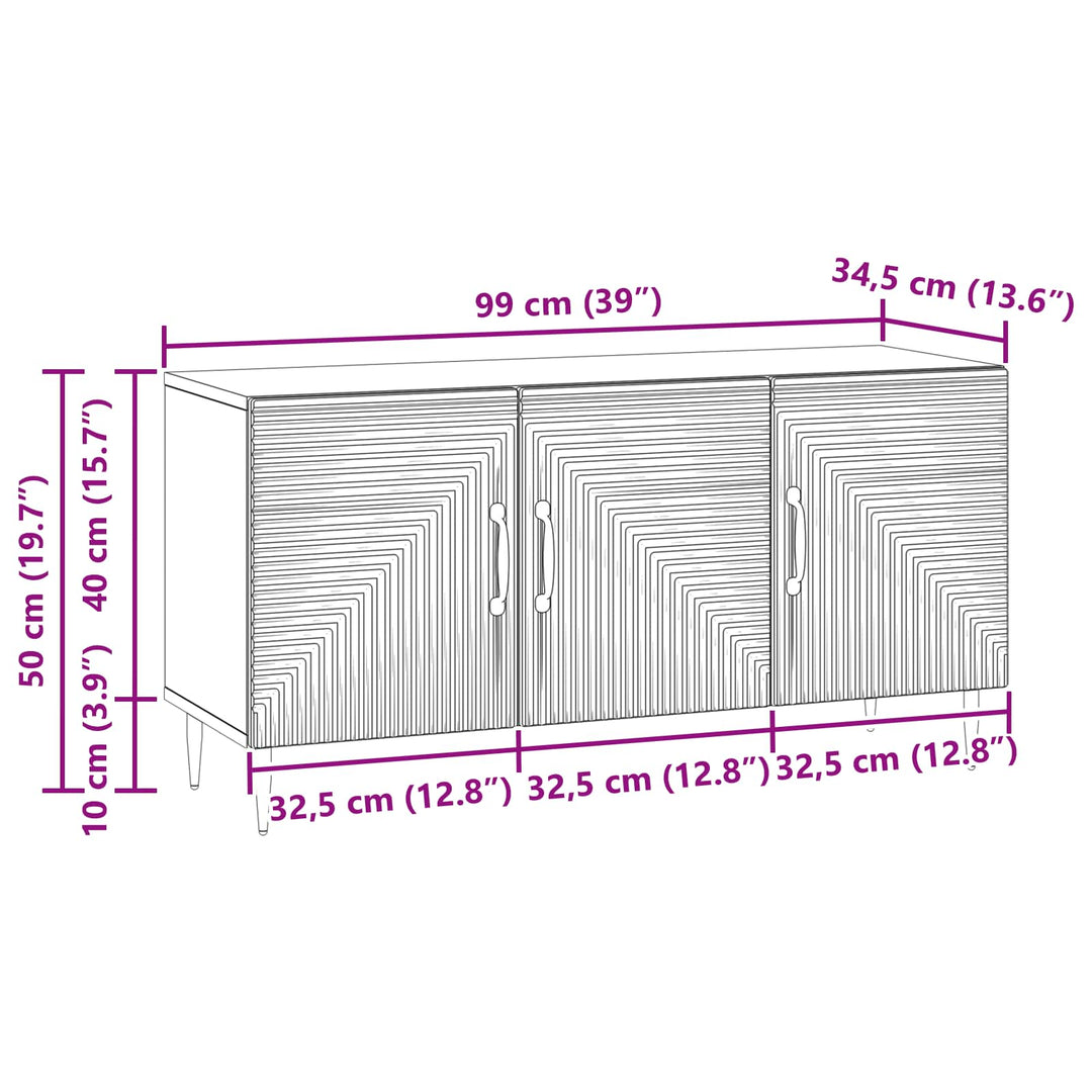 TV-skab Grå sonoma-eg 99 x 34,5 x 50 cm Konstrueret træ