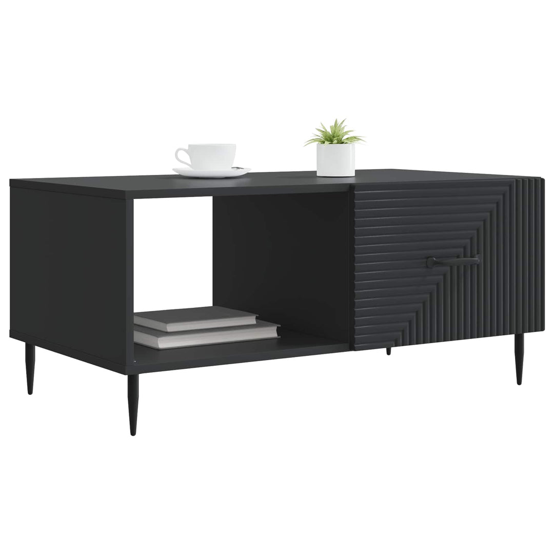 Sofabord Sort 90 x 50 x 40 cm Konstrueret træ