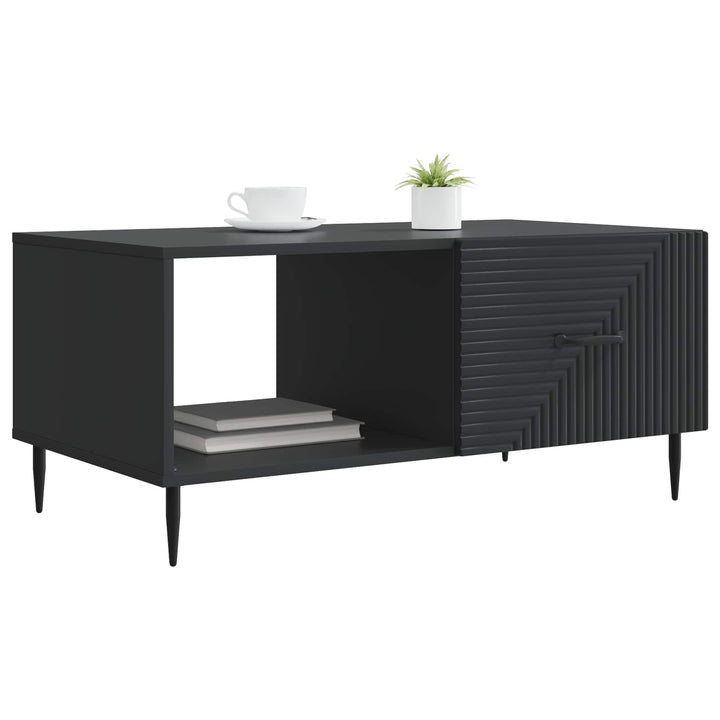 Sofabord Sort 90 x 50 x 40 cm Konstrueret træ