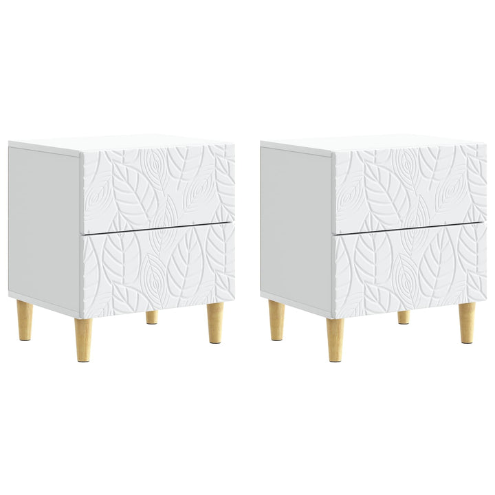 Sengebord 2 pcs Hvid 43 x 34,5 x 48 cm Konstrueret træ