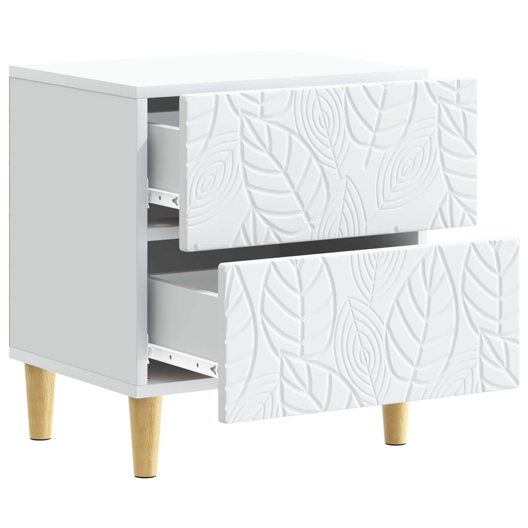 Sengebord 2 pcs Hvid 43 x 34,5 x 48 cm Konstrueret træ