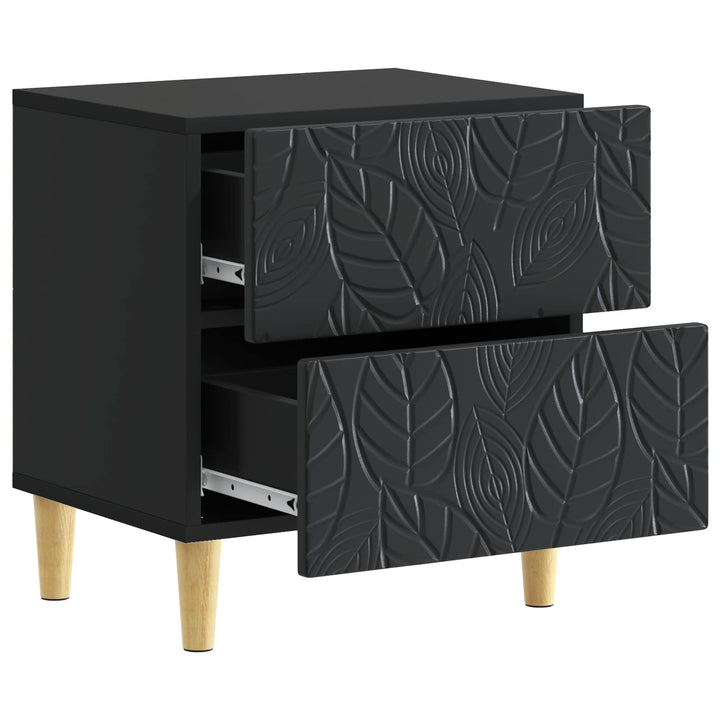 Sengebord 2 pcs Sort 43 x 34,5 x 48 cm Konstrueret træ
