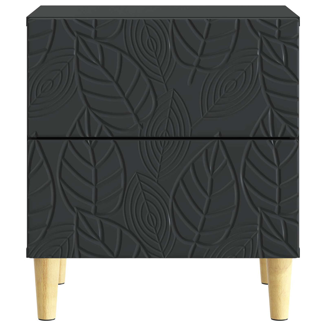 Sengebord 2 pcs Sort 43 x 34,5 x 48 cm Konstrueret træ