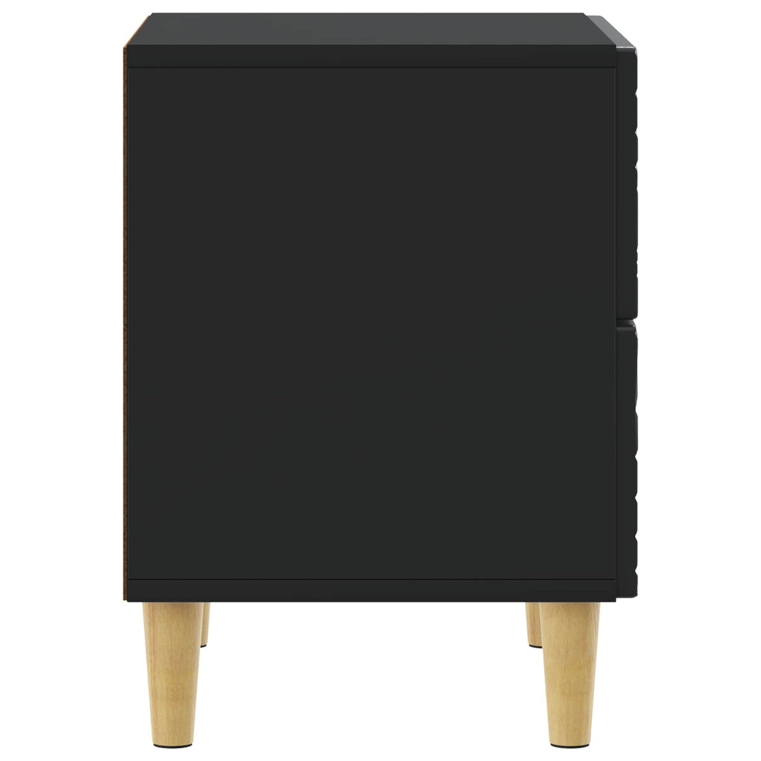 Sengebord 2 pcs Sort 43 x 34,5 x 48 cm Konstrueret træ