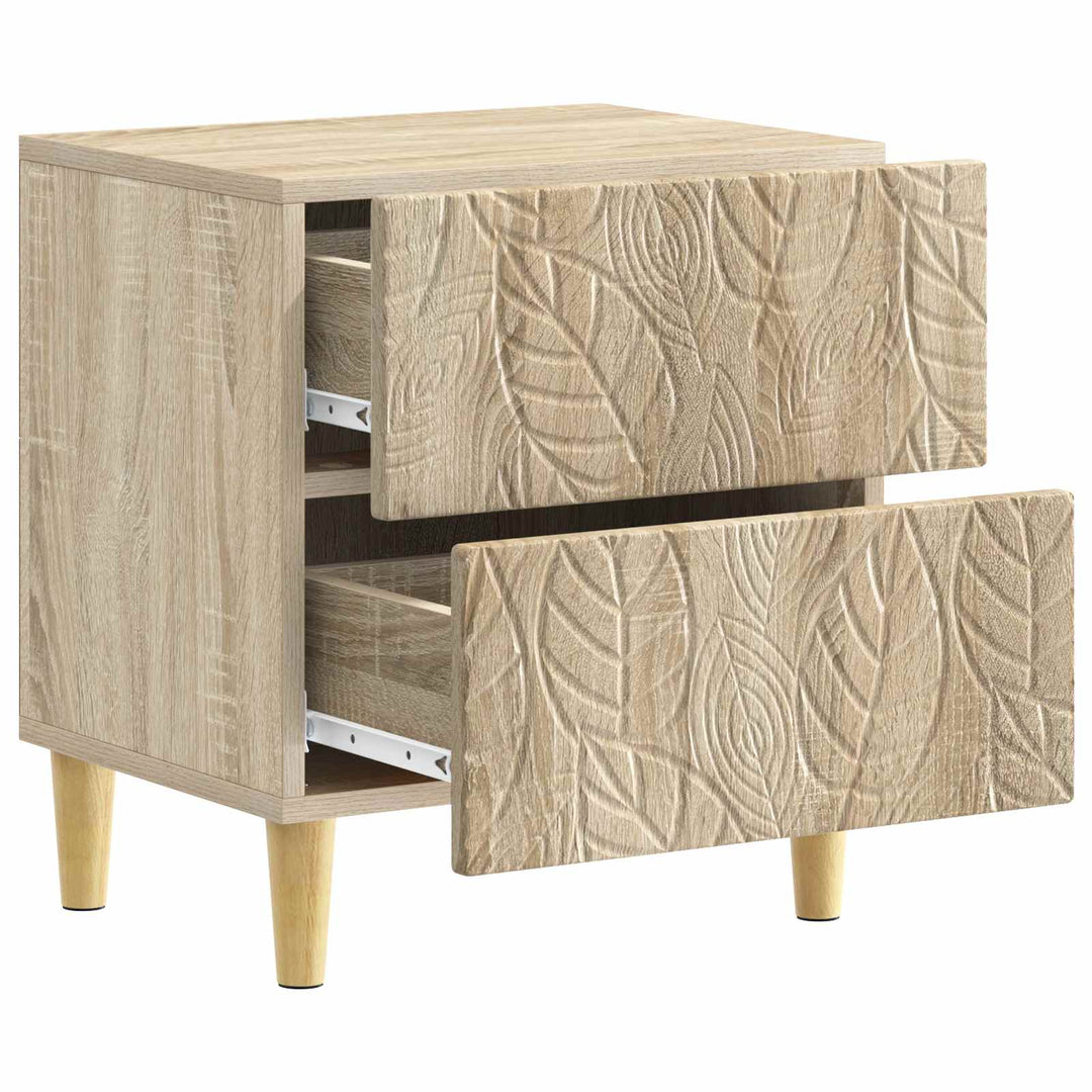 Sengebord 2 pcs Sonoma-eg 43 x 34,5 x 48 cm Konstrueret træ