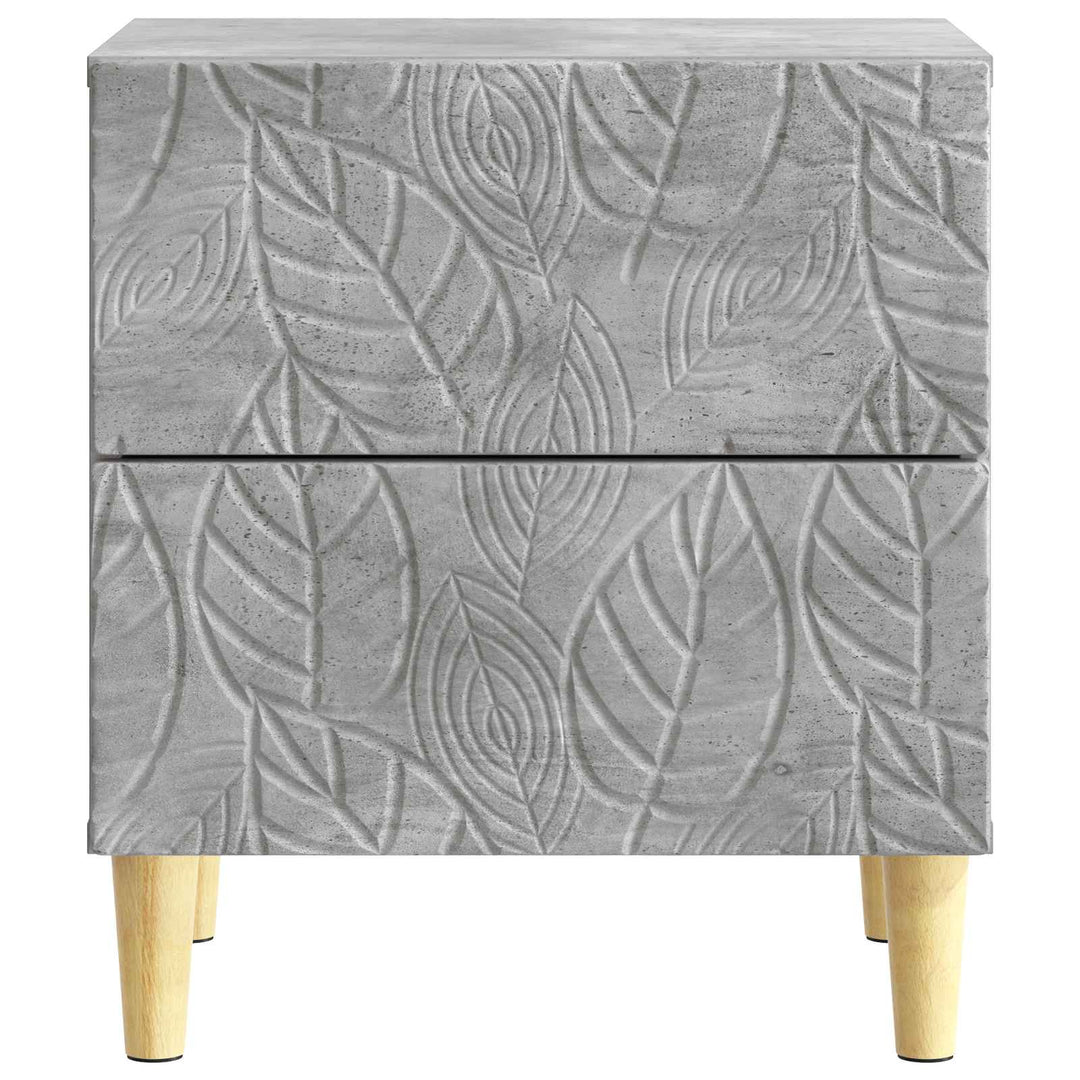 Sengebord 2 pcs Betongrå 43 x 34,5 x 48 cm Konstrueret træ