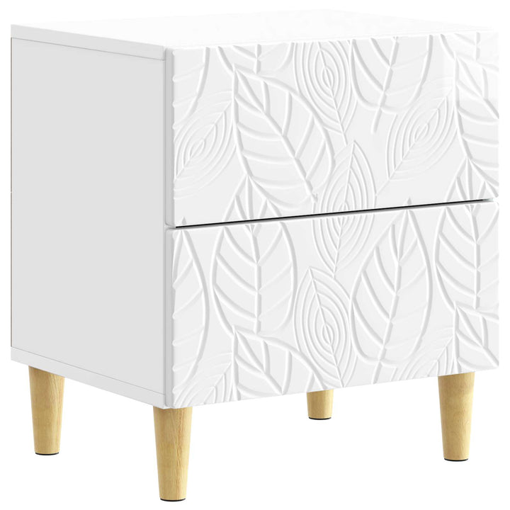 Sengebord 2 pcs Hvid højglans 43 x 34,5 x 48 cm Konstrueret træ