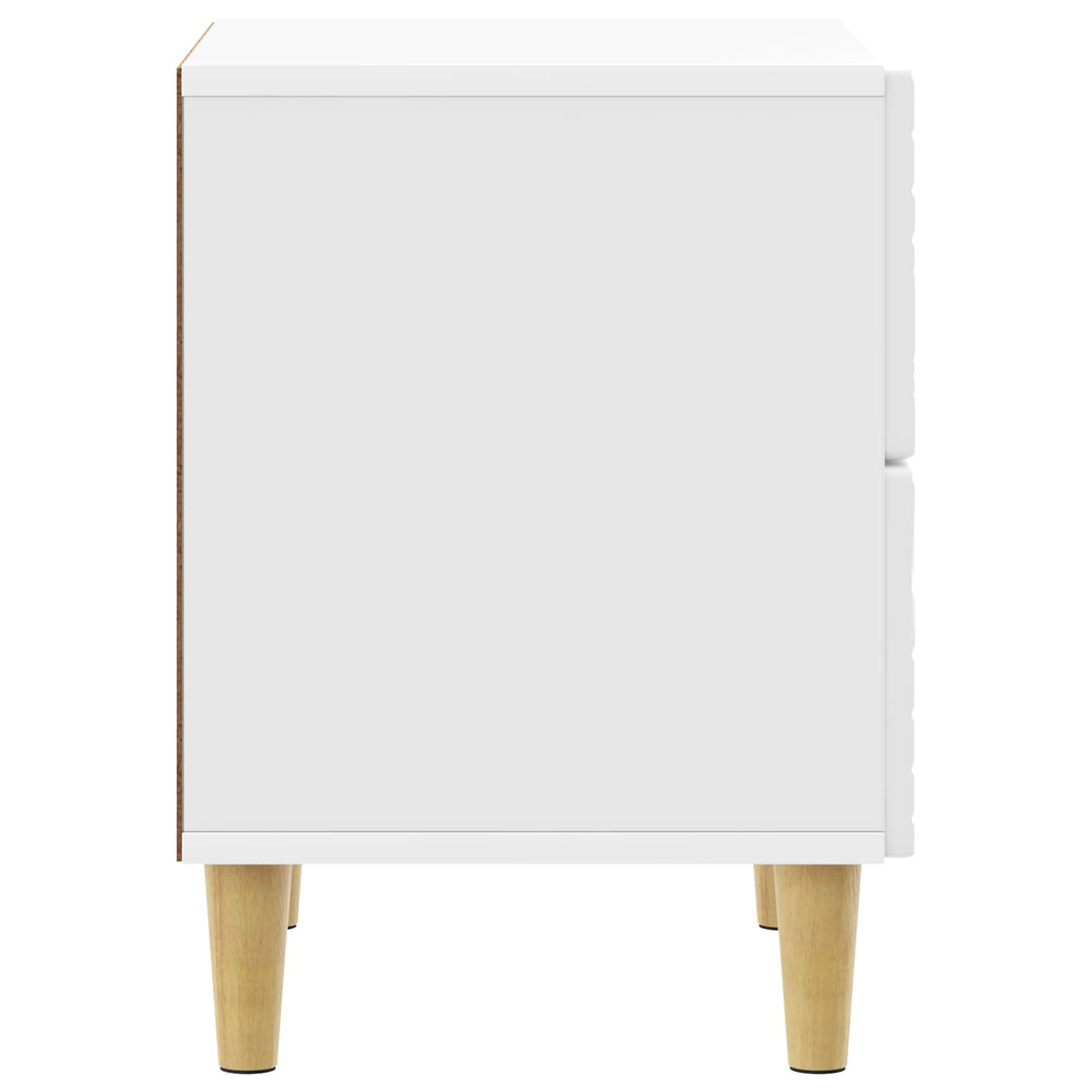 Sengebord 2 pcs Hvid højglans 43 x 34,5 x 48 cm Konstrueret træ