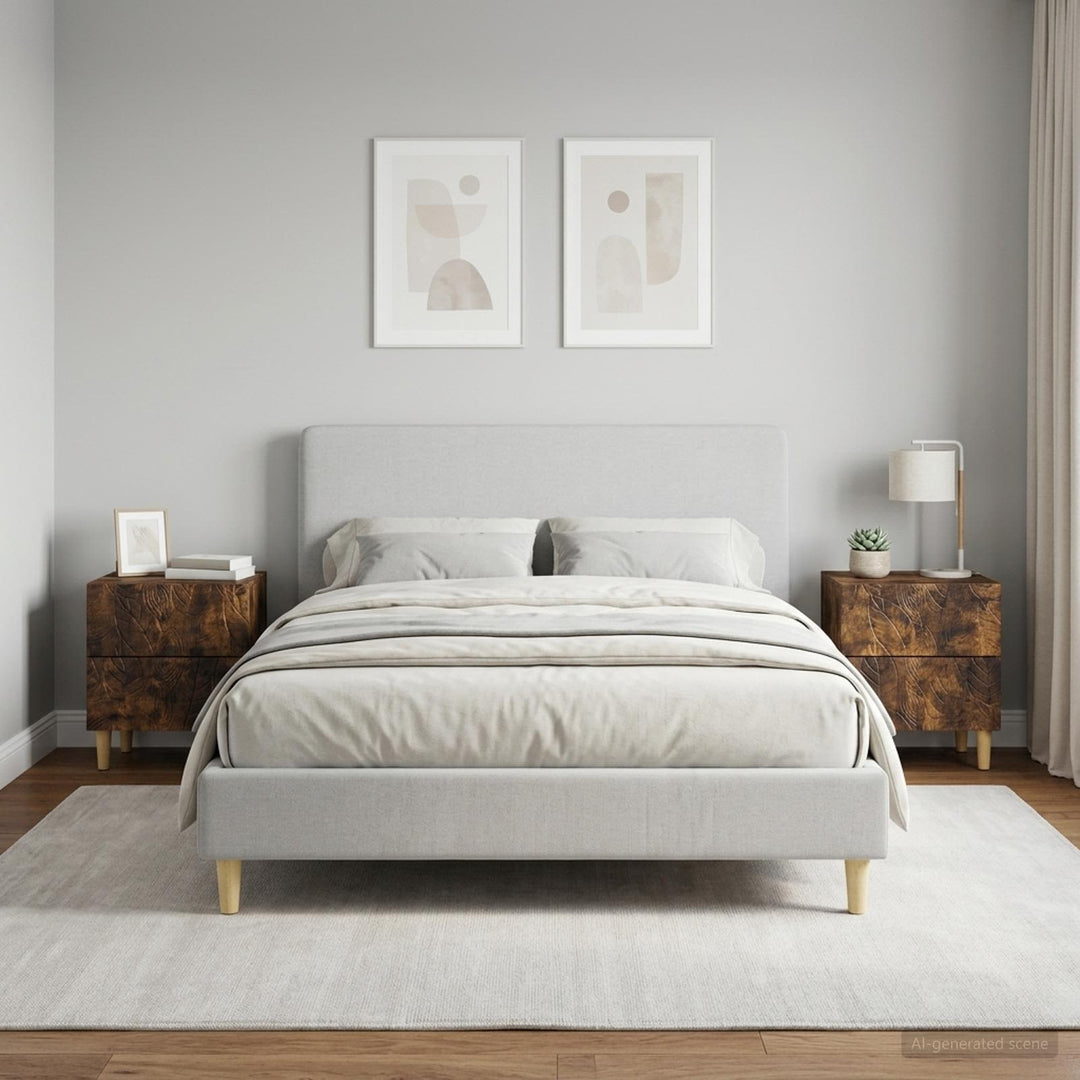 Sengebord 2 pcs Røget eg 43 x 34,5 x 48 cm Konstrueret træ