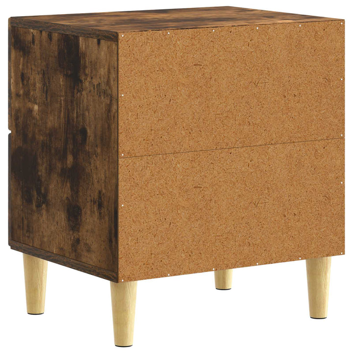 Sengebord 2 pcs Røget eg 43 x 34,5 x 48 cm Konstrueret træ