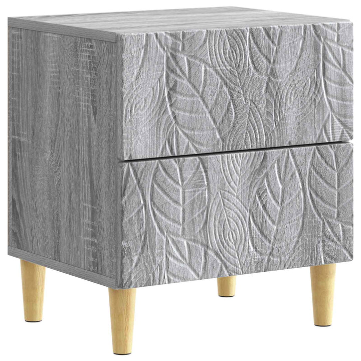 Sengebord 2 pcs Grå Sonoma 43 x 34,5 x 48 cm Konstrueret træ