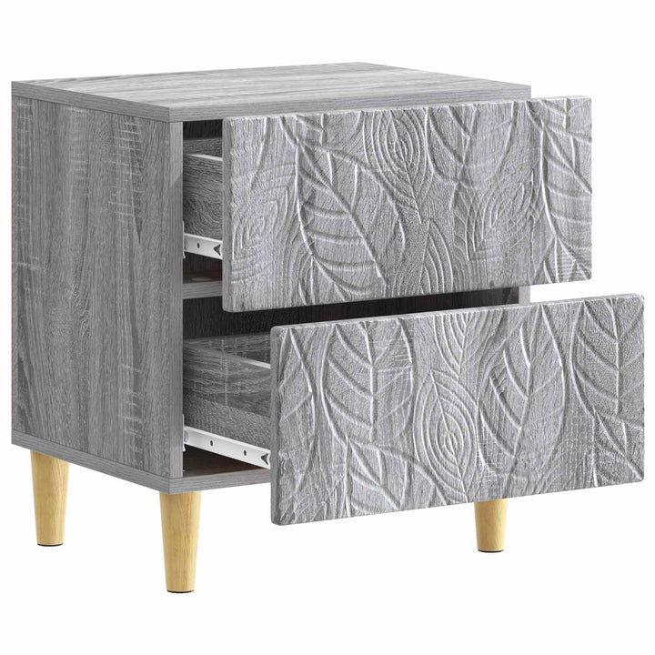 Sengebord 2 pcs Grå Sonoma 43 x 34,5 x 48 cm Konstrueret træ
