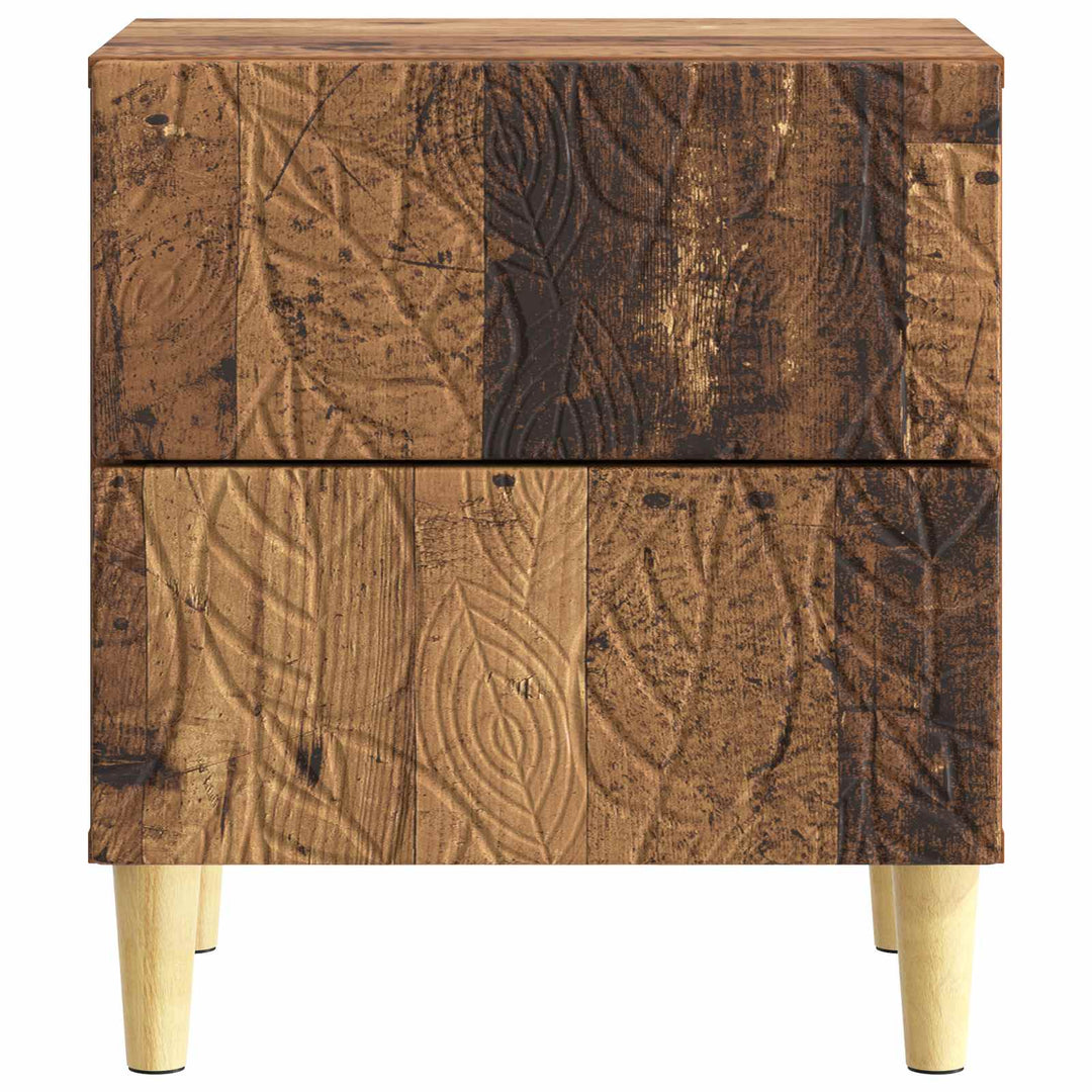 Sengebord 2 pcs Gammelt træ 43 x 34,5 x 48 cm Konstrueret træ