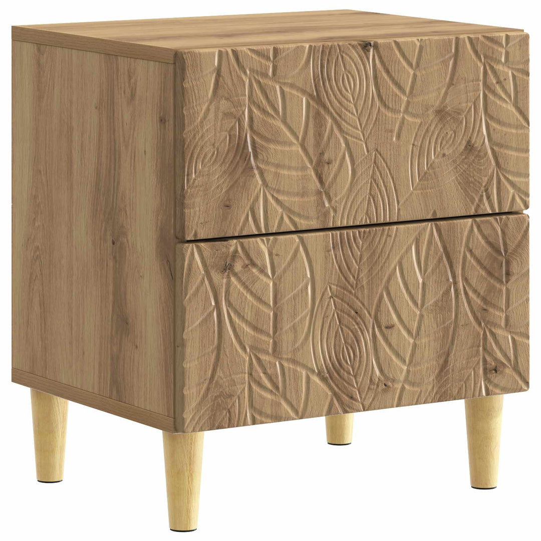 Sengebord 2 pcs Artisan-eg 43 x 34,5 x 48 cm Konstrueret træ