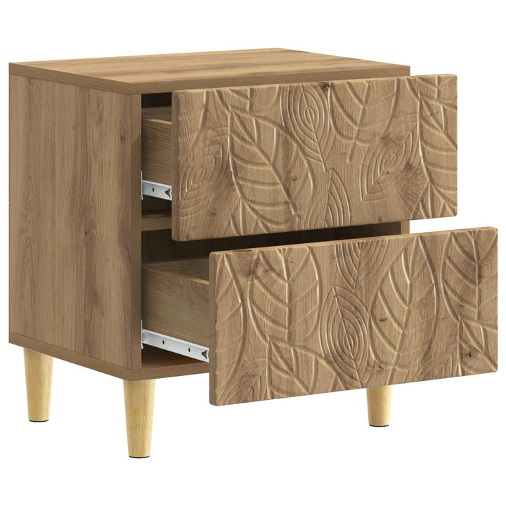 Sengebord 2 stk. Artisan-eg 43 x 34,5 x 48 cm Konstrueret træ