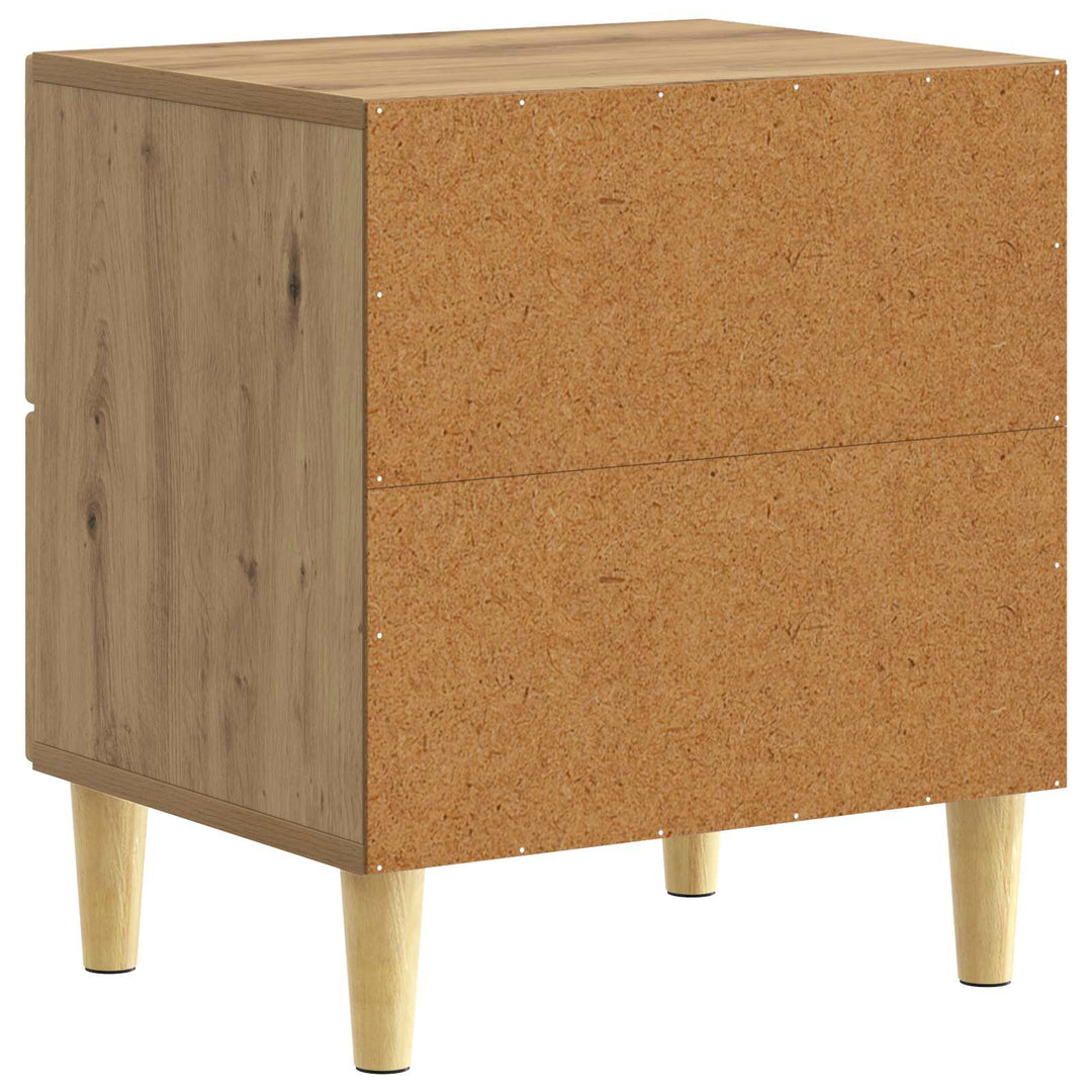 Sengebord 2 pcs Artisan-eg 43 x 34,5 x 48 cm Konstrueret træ