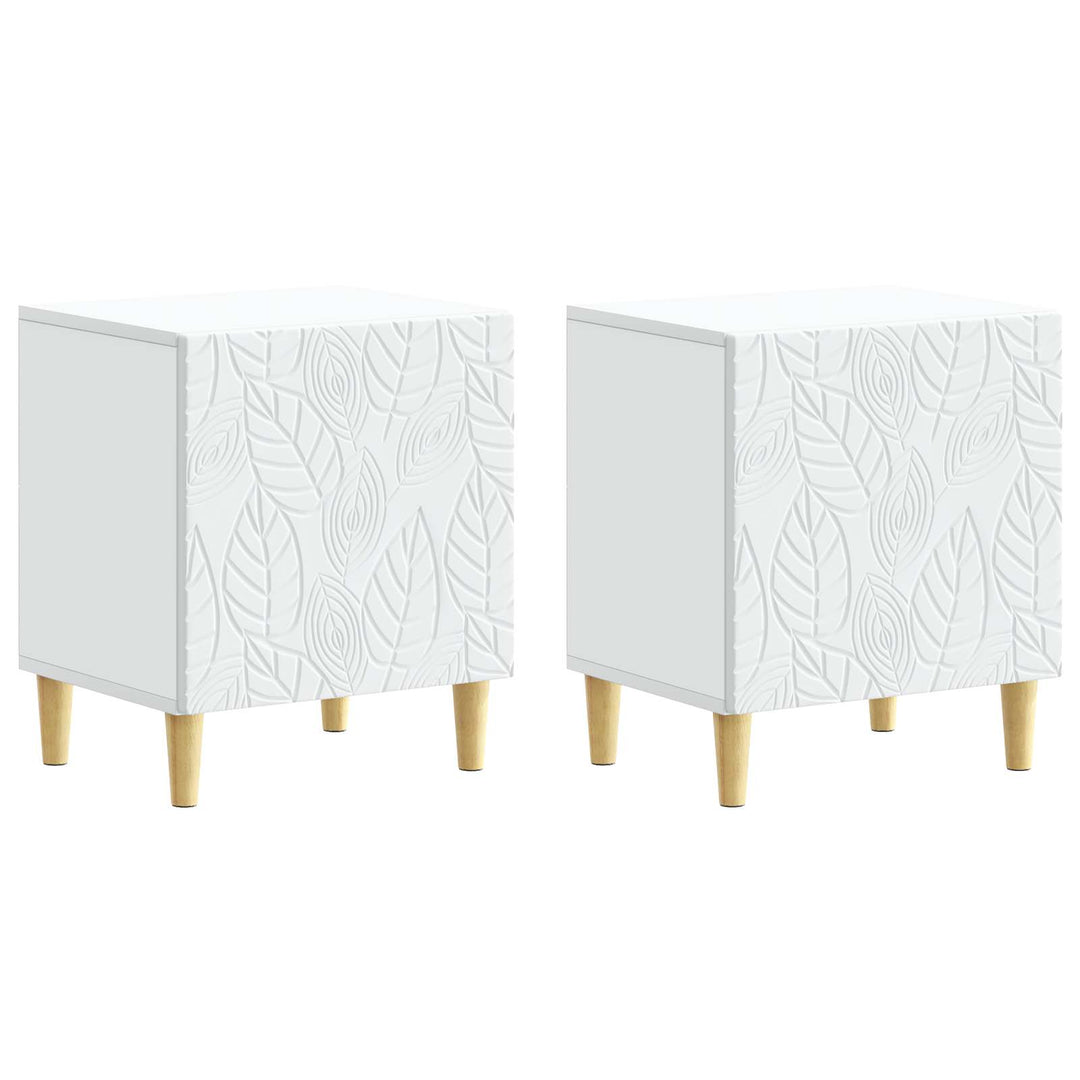 Sengebord 2 pcs Hvid 43 x 34,5 x 50 cm Konstrueret træ