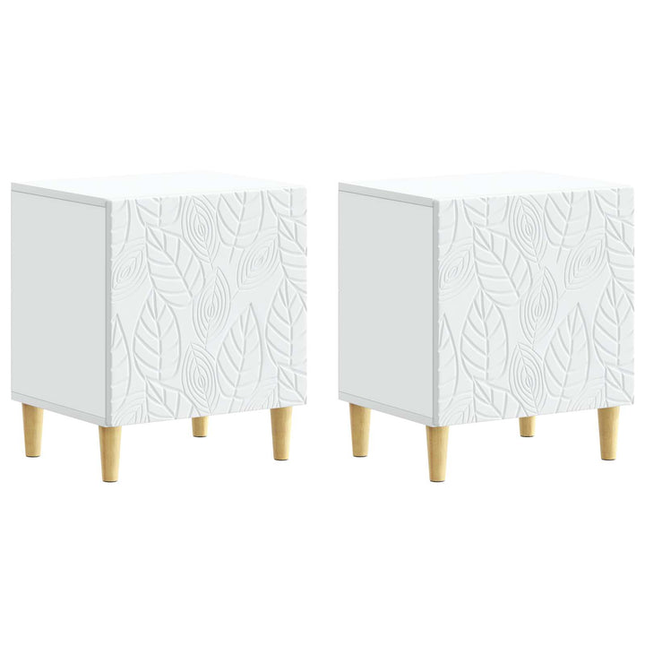 Sengebord 2 pcs Hvid 43 x 34,5 x 50 cm Konstrueret træ