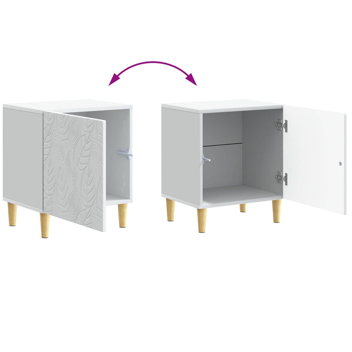 Sengebord 2 pcs Hvid 43 x 34,5 x 50 cm Konstrueret træ