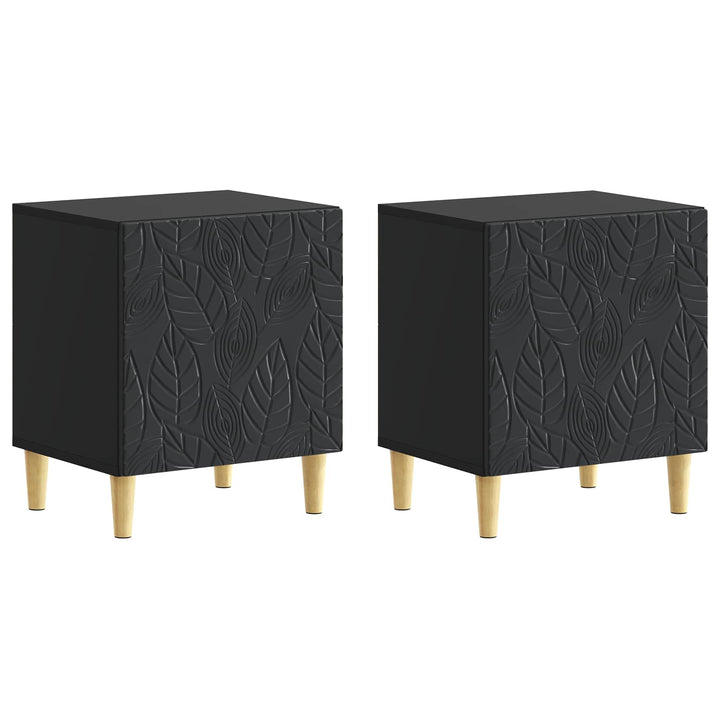 Sengebord 2 pcs Sort 43 x 34,5 x 50 cm Konstrueret træ