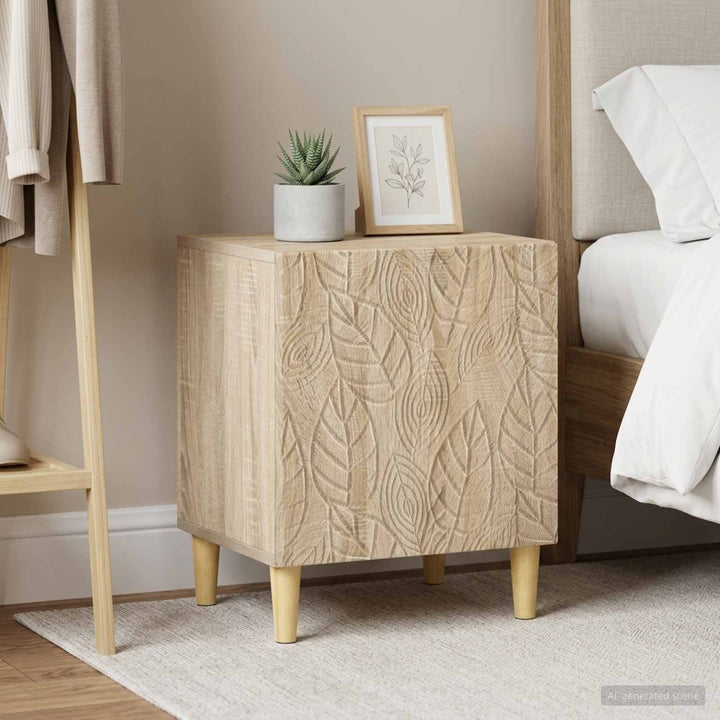 Sengebord 2 pcs Sonoma-eg 43 x 34,5 x 50 cm Konstrueret træ