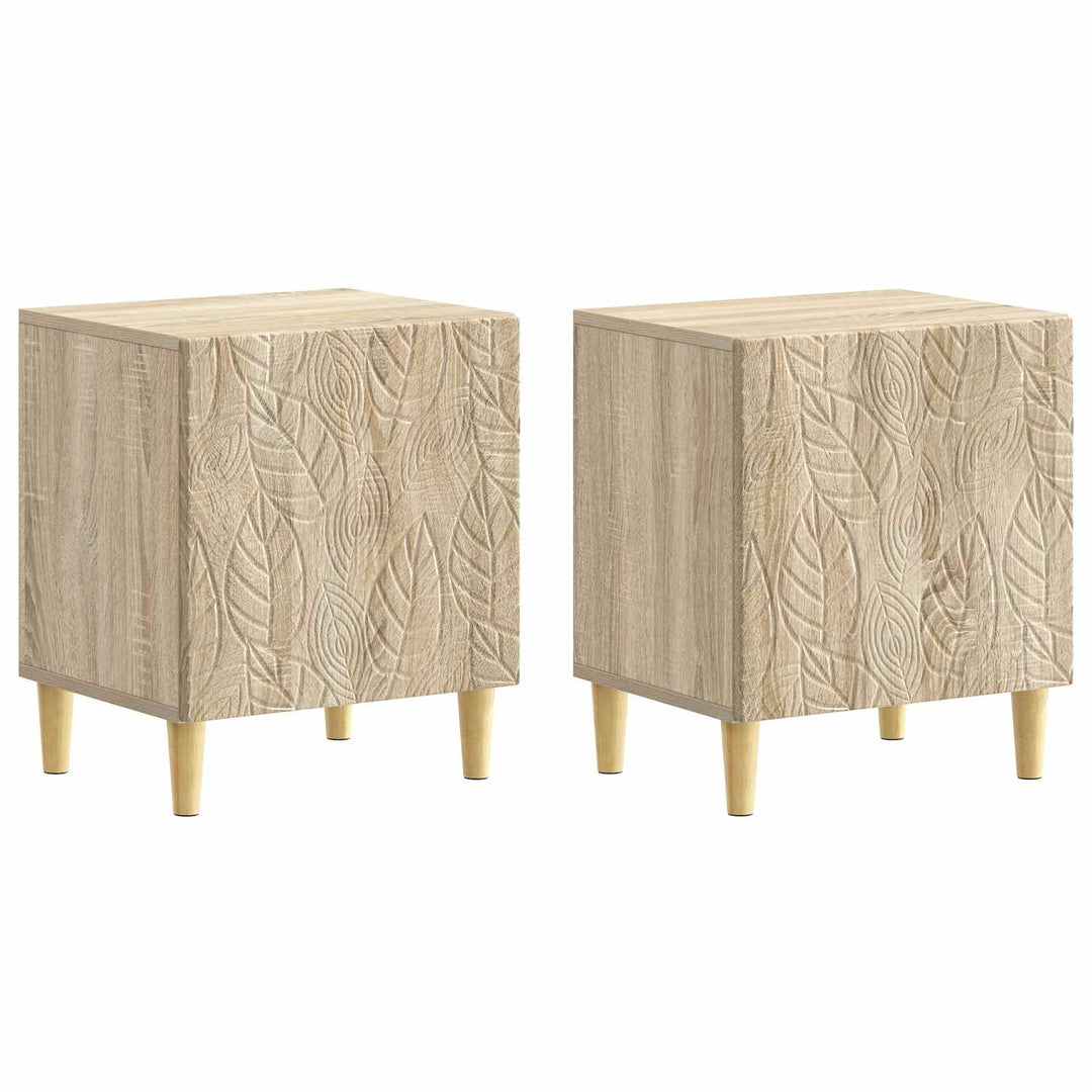 Sengebord 2 pcs Sonoma-eg 43 x 34,5 x 50 cm Konstrueret træ