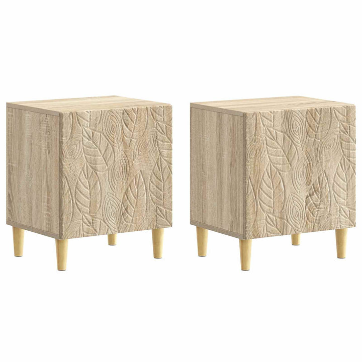Sengebord 2 pcs Sonoma-eg 43 x 34,5 x 50 cm Konstrueret træ
