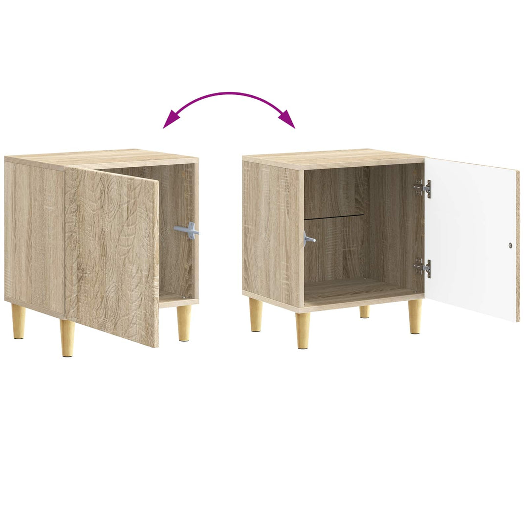 Sengebord 2 pcs Sonoma-eg 43 x 34,5 x 50 cm Konstrueret træ