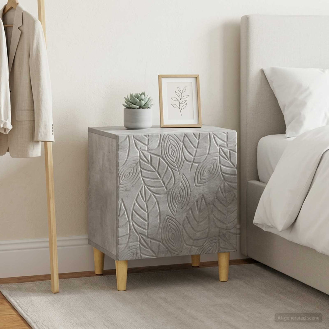 Sengebord 2 pcs Betongrå 43 x 34,5 x 50 cm Konstrueret træ