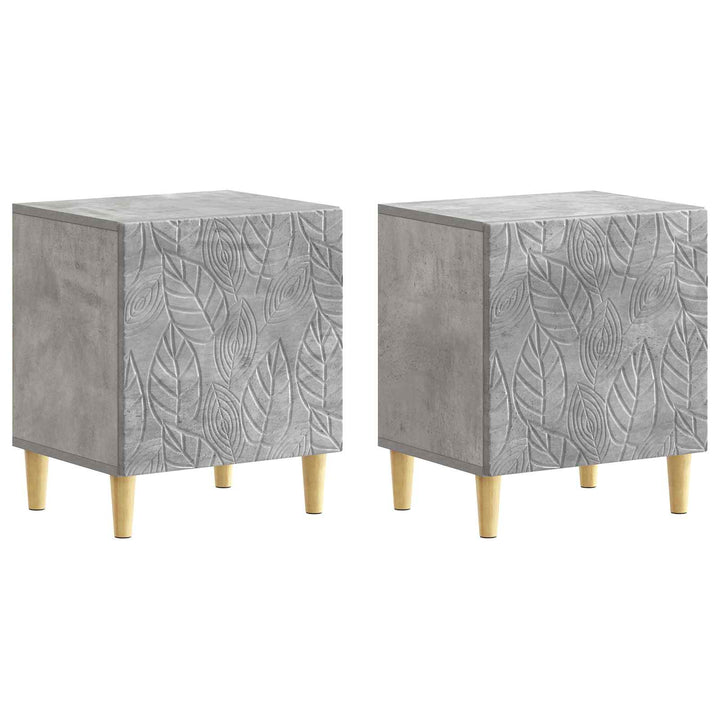 Sengebord 2 pcs Betongrå 43 x 34,5 x 50 cm Konstrueret træ