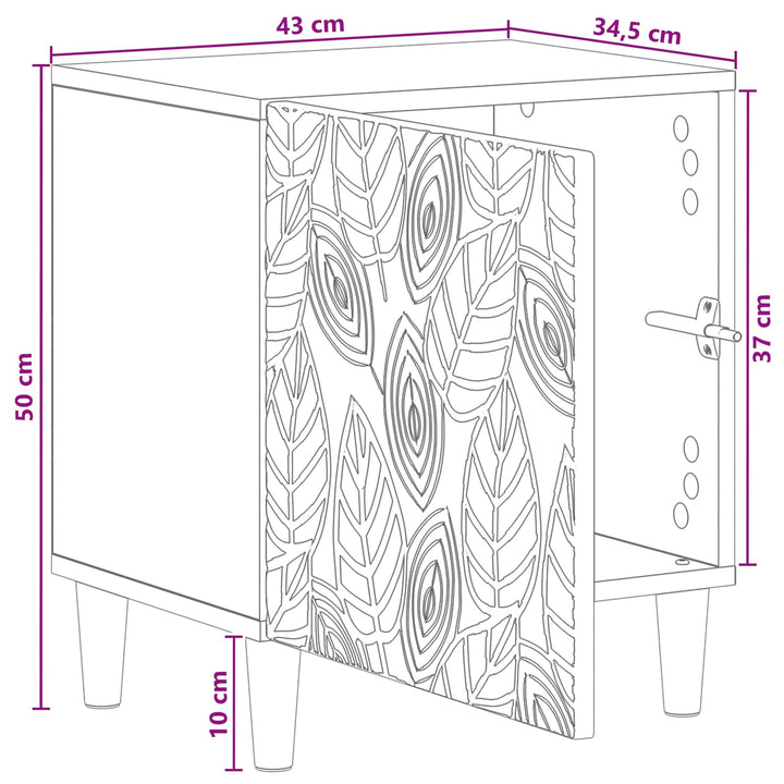 Sengebord 2 pcs Betongrå 43 x 34,5 x 50 cm Konstrueret træ